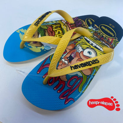 Chinelo Havaianas Kids Top SpongeBob Branco