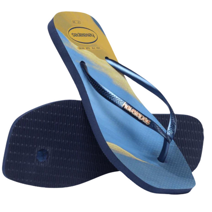 Chinelo Havaianas Slim Square Trendy Marinho